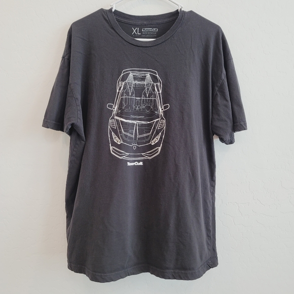 💕TunerCult Lamborghini Silhouette Black Graphic Tee Short Sleeves Men's Size XL - Picture 2 of 10